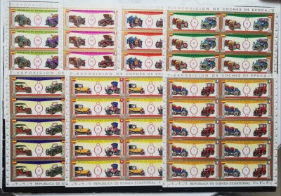 R.Guinea Ecuatoriala. -MASINI DE EPOCA- 10 Serii in coali mici dantelate-MNH.**GEQ 209K foto