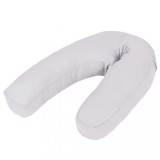 Pernă de sarcină &icirc;n formă de J, gri, 54x(36-43) cm