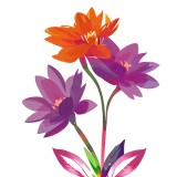 Cumpara ieftin Sticker decorativ, Flori, Mov, 74 cm, 8889ST