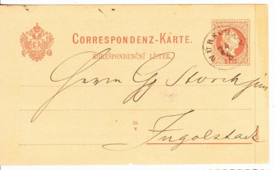 Austria 1880 Postal History Rare Postcard Corresp. NURSCHAN to GERMANY D.365 foto