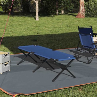 vidaXL Pat pliabil pentru camping Manual albastru Tafeta Oxford foto