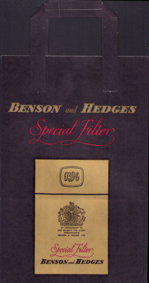 HST Pungă veche reclamă țigări Benson and Hedges foto