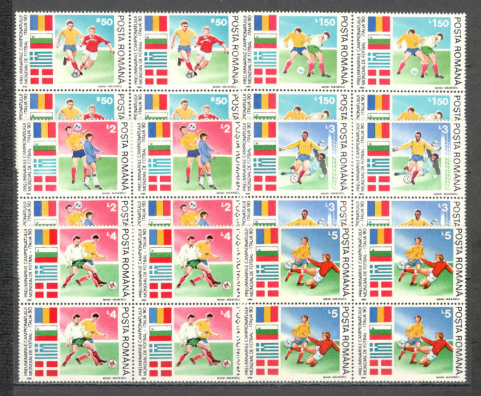 Romania.1990 C.M. de fotbal ITALIA bloc 4 ZR.845