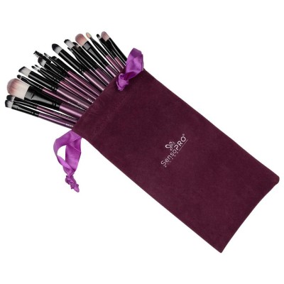 Set 20 pensule machiaj Mauve Brushes, Husa depozitare inclusa foto