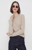 United Colors of Benetton pulover de lana femei, culoarea bej, light