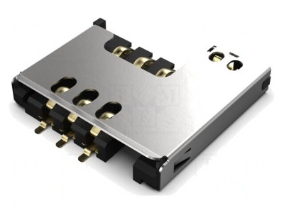 Conector Mini SIM Push-Pull SMT Gold foto
