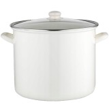 Oala cu capac, din inox emailat, alba, 14l, 28cm, Florina