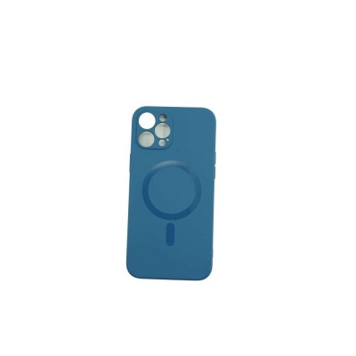 Husa protectie Flippy compatibila cu Apple iPhone 12 Pro Max Mag Safe Silicone Albastru foto