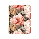 Caiet cu Spirala si Separatoare Strigo Pads Project Book Flori B5, Matematica, Bej