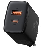 INCARCATOR retea Baseus Compact, Quick Charge 20W, 1 x USB Type-C 5V/3A max, 1 x USB 5V/3A, negru &quot;CCXJ-B01&quot; (timbru verde 0.18 lei) - 6953156207233