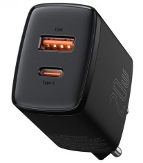 INCARCATOR retea Baseus Compact, Quick Charge 20W, 1 x USB Type-C 5V/3A max, 1 x USB 5V/3A, negru &quot;CCXJ-B01&quot; (timbru verde 0.18 lei) - 6953156207233