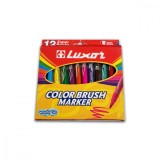 Marker Luxor color, varf tip pensula, 12 buc/set