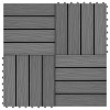 Plăci podea &icirc;n relief WPC, 11 buc., 30 x 30 cm, 1 mp, gri