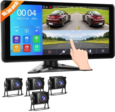 Kit sistem securitate auto cu 4 camere HD si display touch de 10.36 , IR, 178 , IP67, camera marsarier, camioane, autocare, RV(rulote) foto