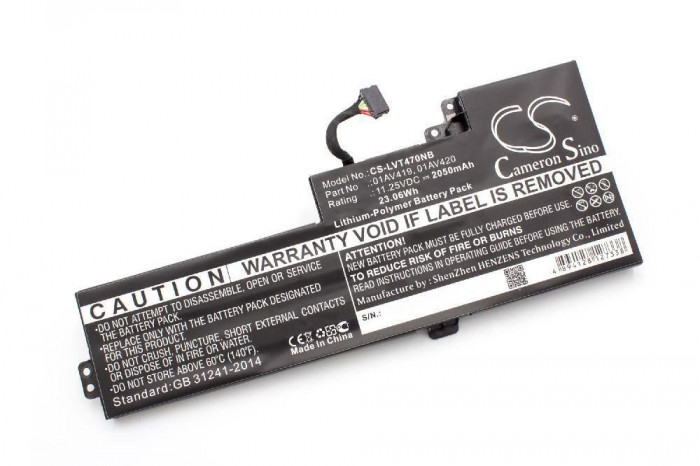 Baterie interna compatibila Laptop, Lenovo, ThinkPad T470, T480, 01AV421, 01AV419, 01AV420, 01AV489, 11.4V, 2000mAh, 23Wh