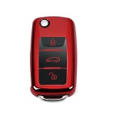 Husa cheie briceag VW Golf 5 Passat B5.5, 3 butoane, TPU rosu