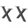 VidaXL Picioare pentru măsuță de cafea &icirc;n formă de X, 2 buc., antracit, 50x(30-31) cm, oțel 4012878