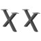 vidaXL Picioare pentru măsuță de cafea &icirc;n formă de X, 2 buc., antracit, 50x(30-31) cm, oțel 4012878