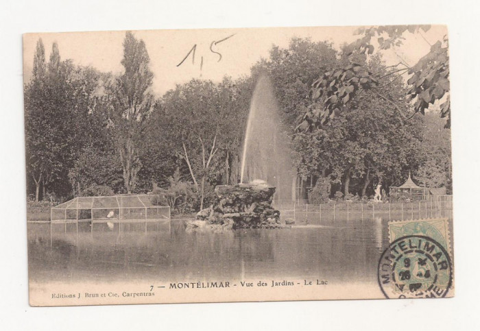 FV1 -Carte Postala - FRANTA - Montelimar, Vue de Jardins , circulata 1904