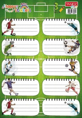 Set etichete școlare Tanex tls-804, Fotbal. 30 buc/set foto