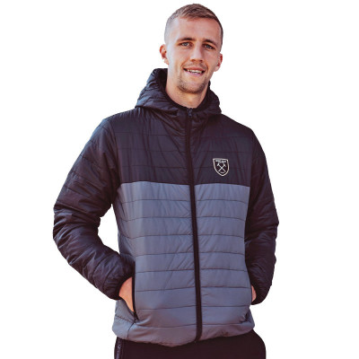 West Ham United geacă de bărbați cu glugă winter Padded black - M foto