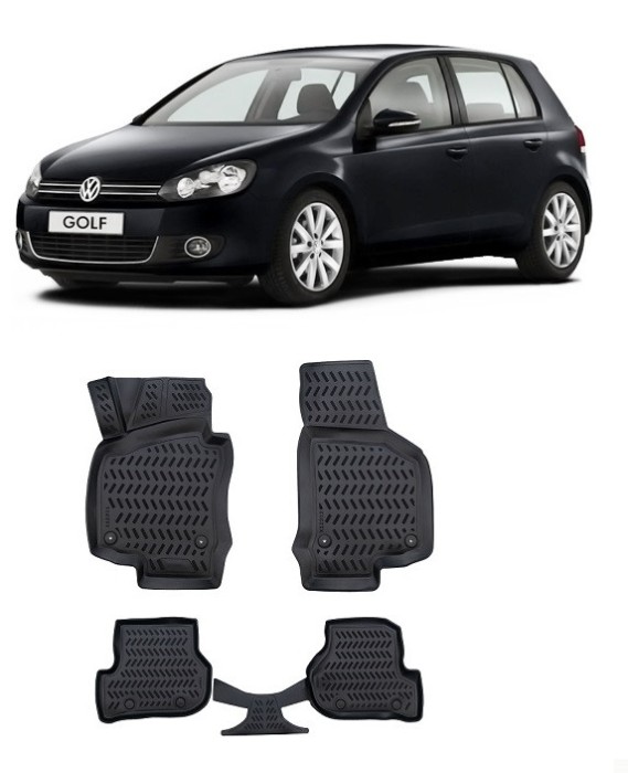 Set covorase cauciuc tip tavita Volkswagen Golf VI (2008 - 2013)