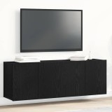 Mobilier TV 2 buc., stejar negru, 120x30x41 cm, lemn stratificat