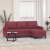 VidaXL Canapea cu 3 locuri și taburet, roșu vin, 180 cm, textil