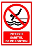 Semn pentru interzicerea saritul de pe ponton