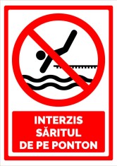 Semn pentru interzicerea saritul de pe ponton foto