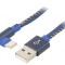 Cablu USB 2.0 A la USB C Unghi Aurit 1m