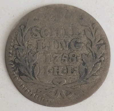 Moneda Hamburg - 1 Schilling 1758 - IHL - Argint foto