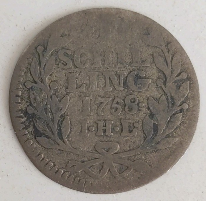 Moneda Hamburg - 1 Schilling 1758 - IHL - Argint