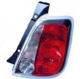 Stop spate lampa Fiat 500 (312) 03.2007-08.2015 Hatchback, cu suport becuri, rama silver, cu lampa mers inapoi, Magneti Marelli 714027040884; partea