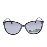 Ochelari de soare cat-eye polarizati cu rama neagra si decor metalic