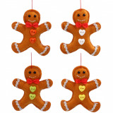 Set de decorațiuni de Crăciun Gingerbread Man (4 bucăți)