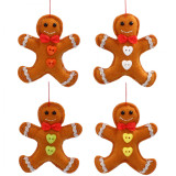 Set de decorațiuni de Crăciun Gingerbread Man (4 bucăți)