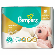 Scutece Pampers Premium Care 0 New Born Carry Pack, 30 buc/pachet foto