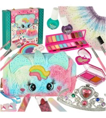 Set de machiaj pentru copii cu tema unicorn, 22 elemente, pentru fetite 3-12 ani