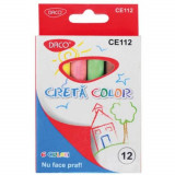 Cumpara ieftin Creta Rotunda DACO, 12 Buc/Set, Multicolor, Creta Scolara, Creta pentru Tabla, Creta pentru Scoala, Set Crete, Crete Colorate, Creta Colorata Rotunda,