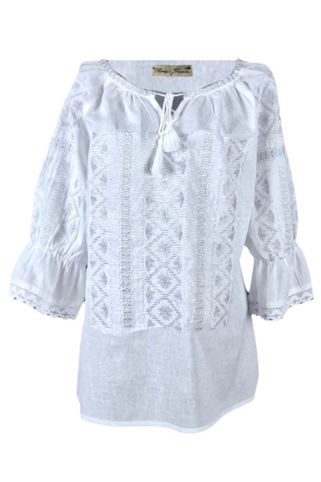 Bluza tip ie dama B23, alb/argintiu , marimea M