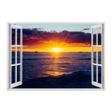 Autocolant decorativ, Fereastra, Natura si peisaje, Multicolor, 85 cm, 2290ST