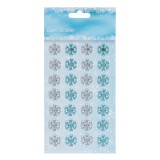 Autocolante Decorativ 3D, Fulg Acrilic, Transparent/Bleu, Crăciun, Set 20 Bucăți, Oem