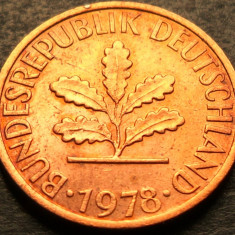 Moneda 1 PFENNIG - RF GERMANIA, anul 1978 * cod 2905 - litera D
