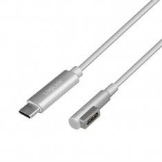 CABLU alimentare LOGILINK, pt. notebook Apple, USB Type-C (T) la Apple MagSafe (T) la 90 grade, 1.8m, argintiu, &amp;quot;PA0225&amp;quot; foto