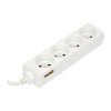 72486 VOREL Prelungitor electric cu 4 prize, lungime 1.5 m, alb