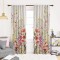 Set draperii dim-out model floral cu rejansa transparenta cu ate pentru galerie, Madison, 150x265 cm, densitate 700 g/ml, Liatris Gladiolus, 2 buc