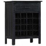 Suport sticle de vin, negru, 56x35x75 cm, lemn masiv de mango