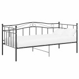 Cumpara ieftin Cadru de pat canapea, negru, 90x200 cm, metal