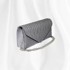 Geanta mica, plic seara pentru ocazii si petreceri, 20 x 10 cm, Magrot B-35 - Gri